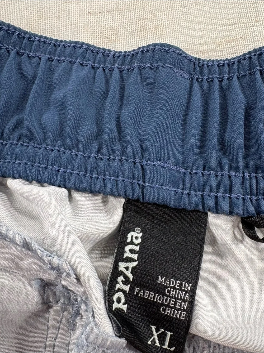 PrAna Striped Blue Knit Swim Shorts